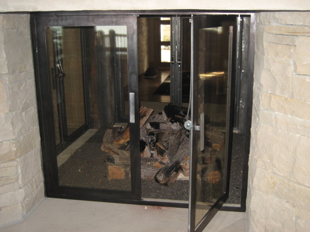 Glass Fireplace doors