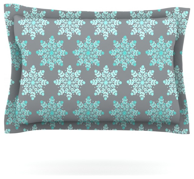 Anchobee "Blue Christmas" Blue Gray Pillow Sham Contemporary Pillowcases And Shams by KESS