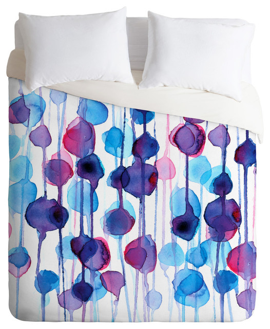 Deny Designs CMYKaren Abstract Watercolor Duvet Cover Contemporary