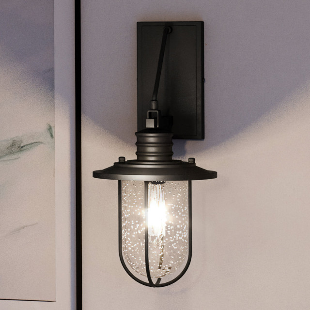Luxury Nautical Wall Sconce, Matte Black, UEX2281 - Beach Style - Wall ...