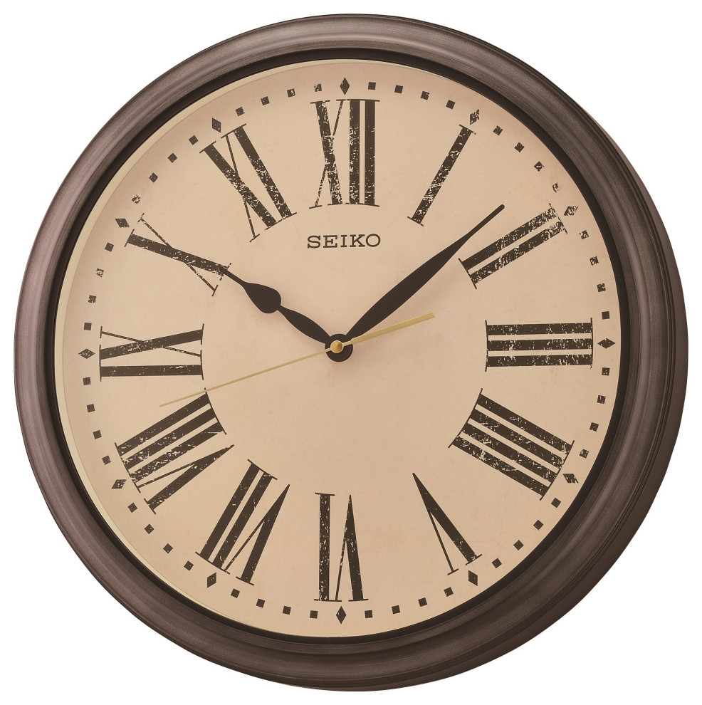 16" Splash Resistant Outdoor Wall Clock Farmhouse Outdoor Clocks