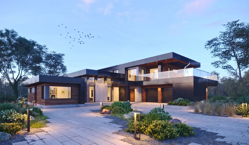 Проект с плоской кровлей 522 м2