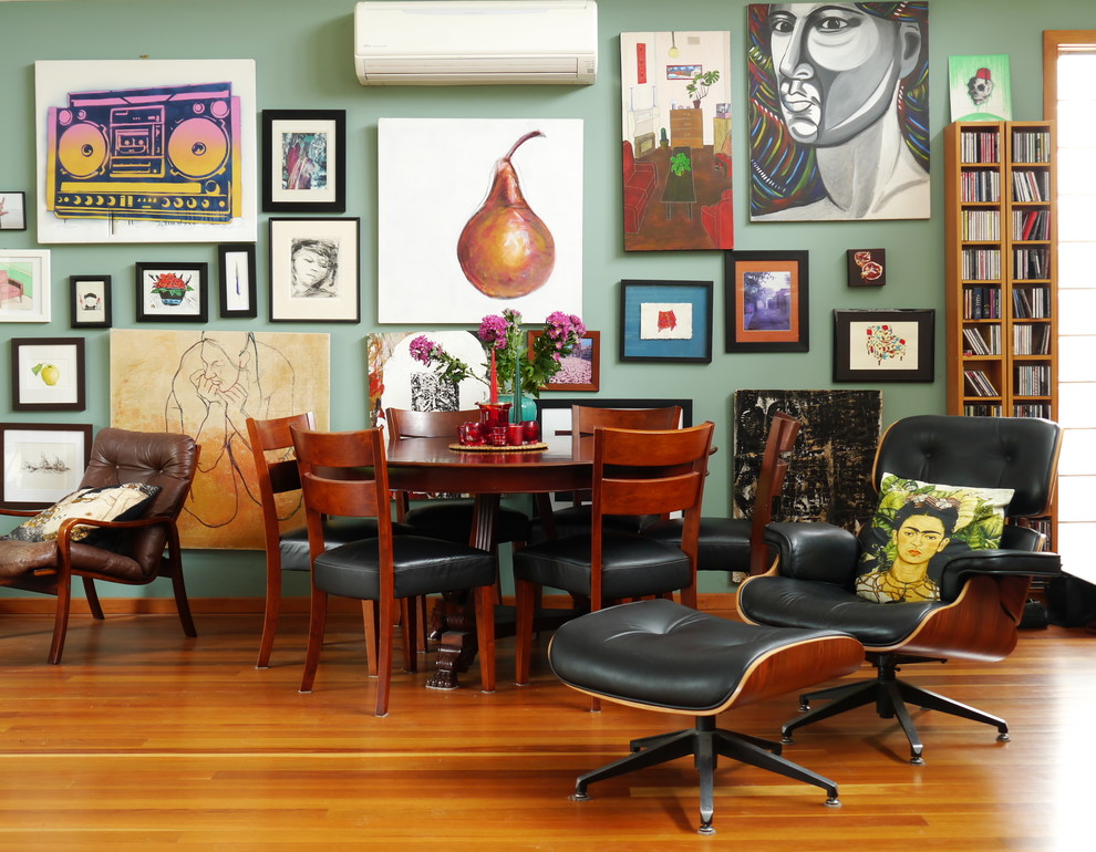 This is an example of an eclectic dining room in Melbourne.