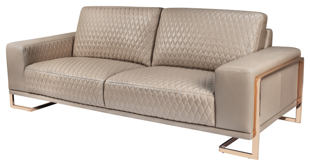 Mia Bella Peach Modern Leather Sofa - Contemporary - Sofas - by Michael