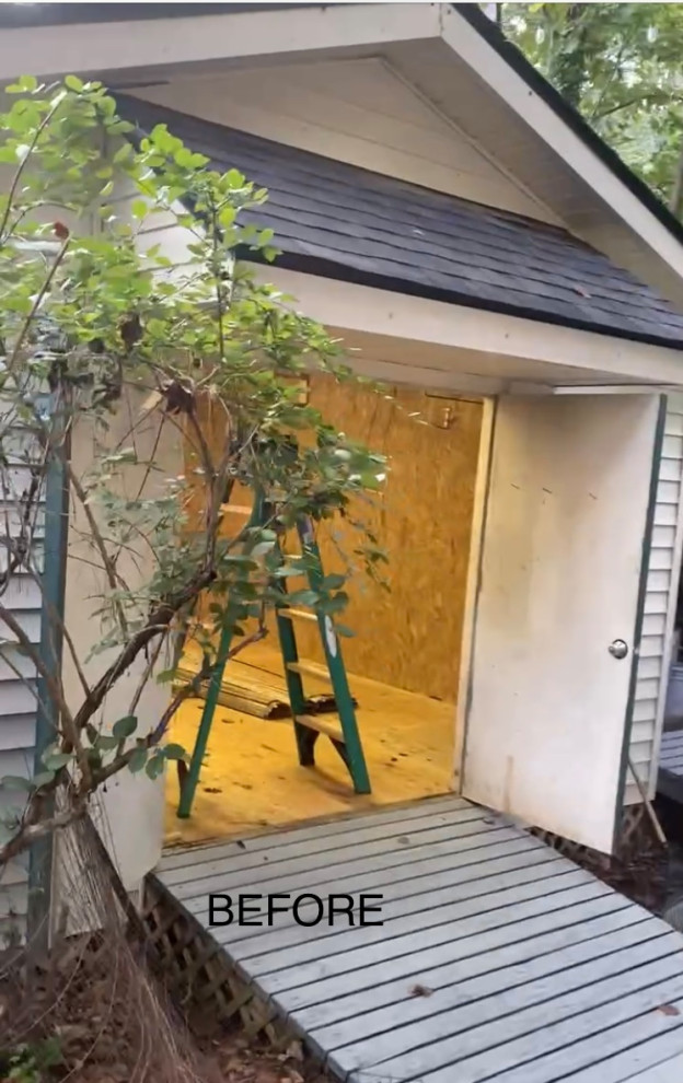 Shed Conversion to Boho Art Room