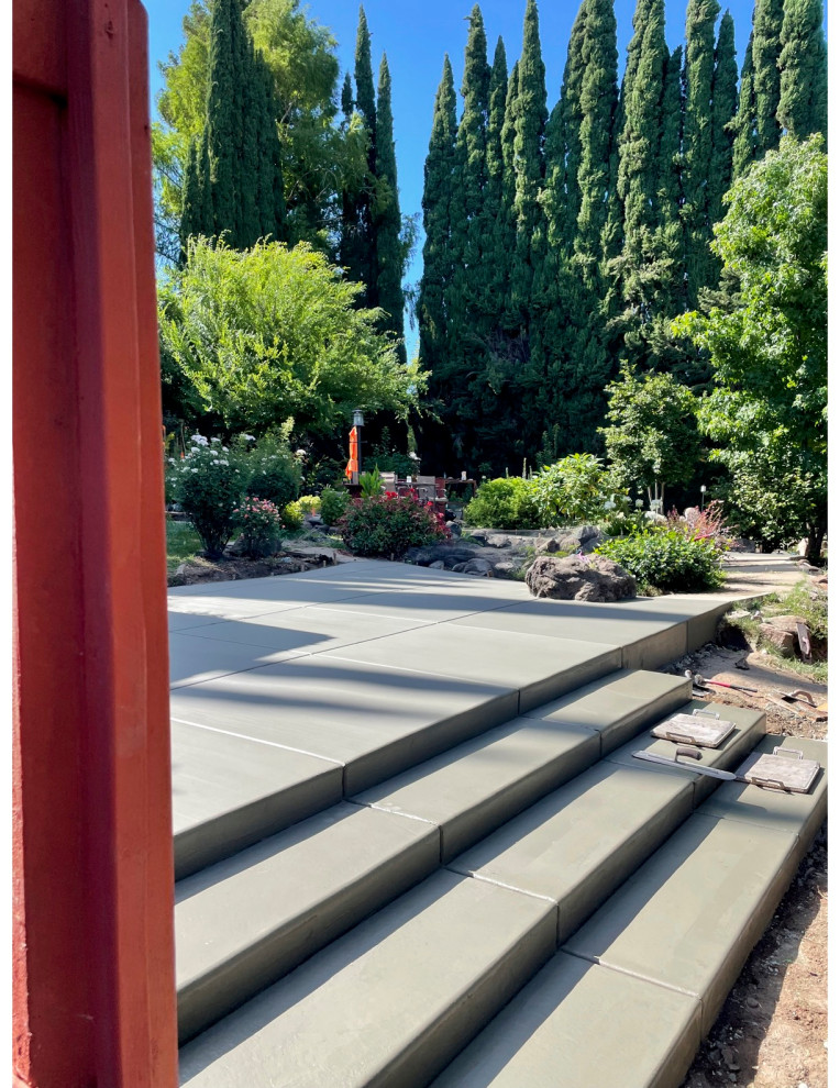 Grey Broom Finish Concrete