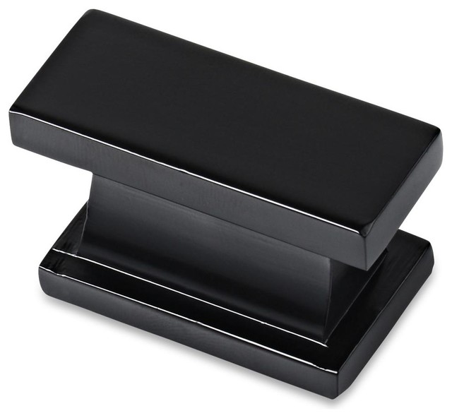 Southern Hills Satin Black Rectangular Knobs, Set of 10