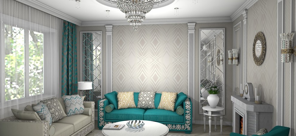 Гостиная с элементам классического стиля