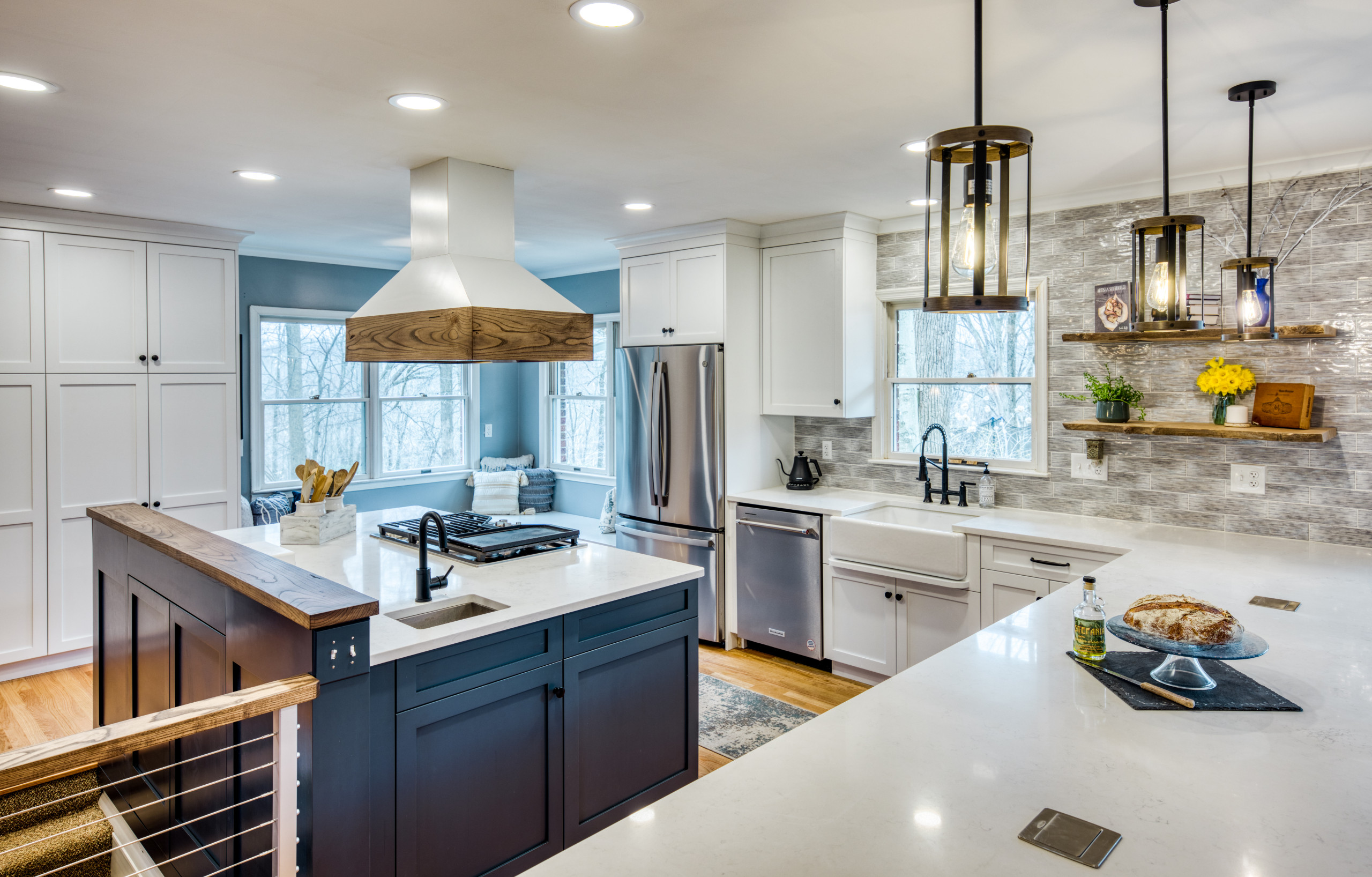 Montford- Modern Day Two Tones Kitchen with a Mix of Farmhouse