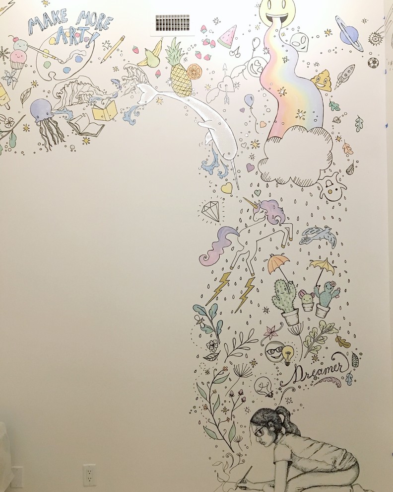 Trendy home design photo in New York