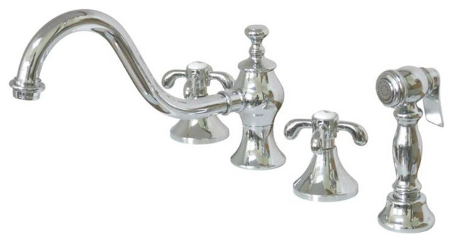 Kingston Brass 7 5 8 Double Metal Cross Handle Kitchen Faucet