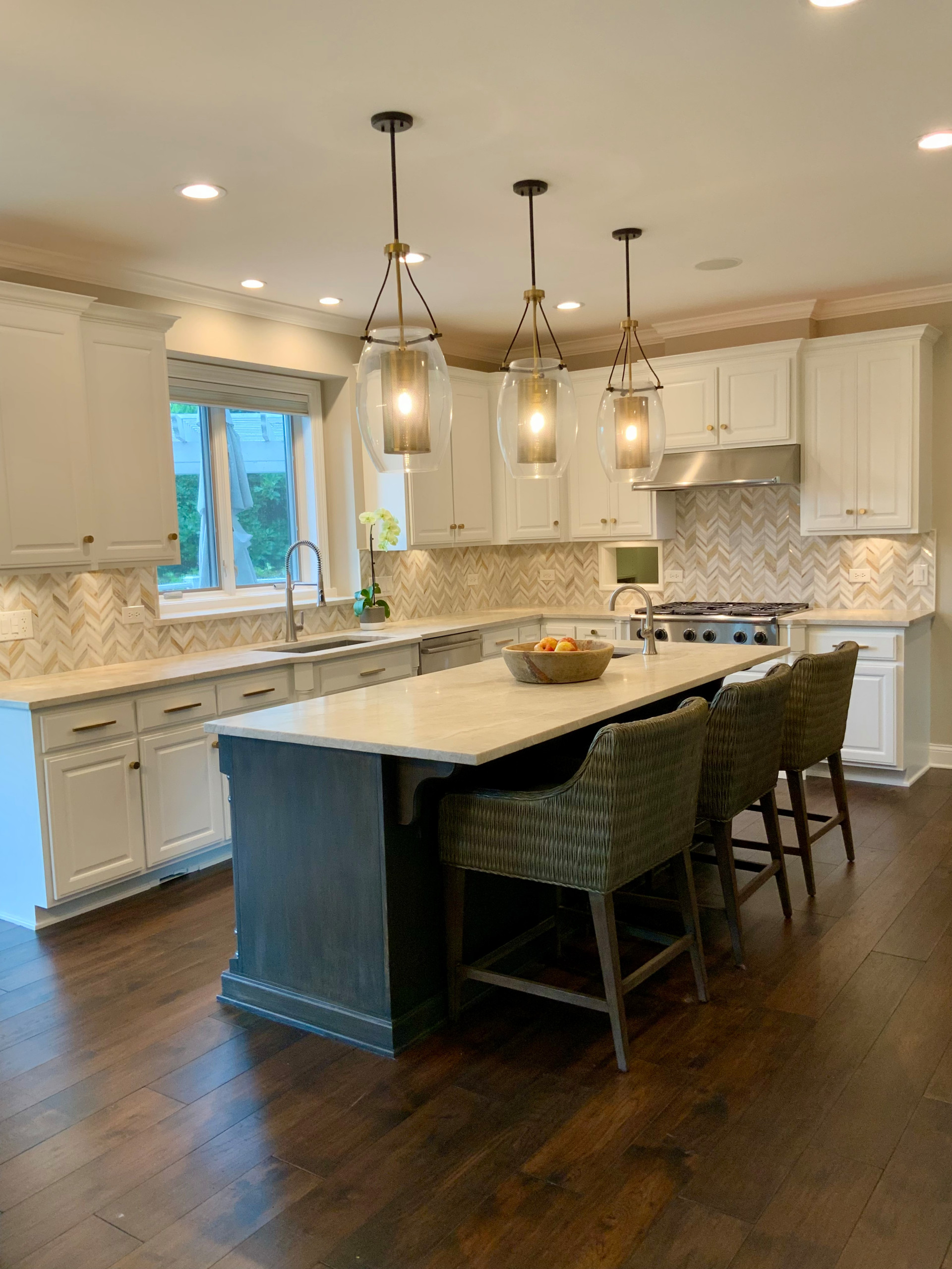 Transitional Home with Antique Brass Accents