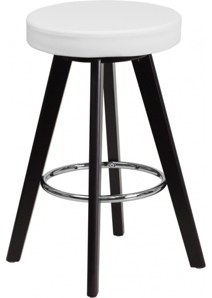 Flash Furniture CH-152600-WH-VY-GG 24" Vinyl Barstool, Cappuccino With White