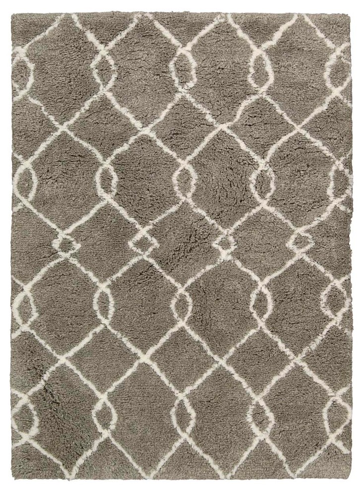 Nourison Galway Mocha/Iv Shag Area Rug, Rectangular 7'6"x9'6
