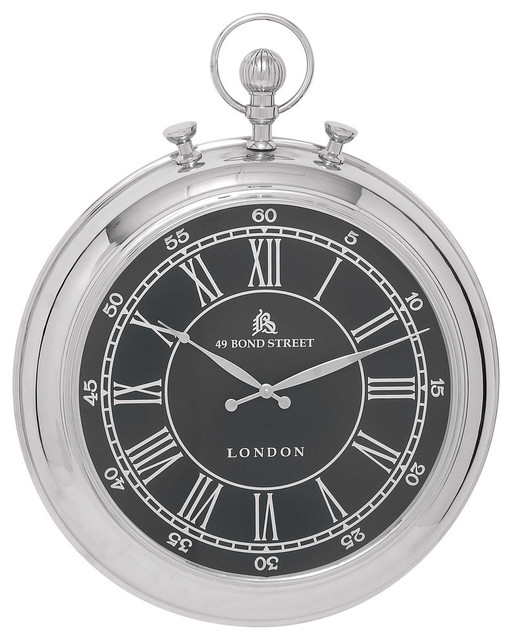 Bond Street London Pocket Watch Hanging Round Metal Wall Clock Decor 27876 Contemporary Clocks By Gwg - London Clock Black Pendulum Wall Bond Street London Pocket Watch Hanging Round Metal Wall Clock Decor 27876 Contemporary Clocks By Gwg - London Clock Black Pendulum Wall
