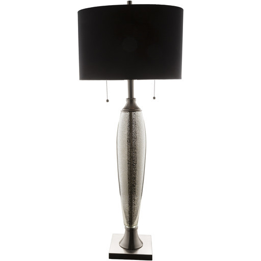 Adair Mercury Glass Table Lamp With Black Shade Transitional Adair Mercury Glass Table Lamp With Black Shade