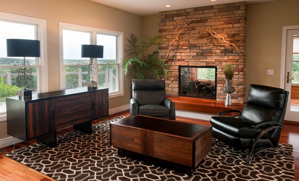 Example of a minimalist living room design in Other