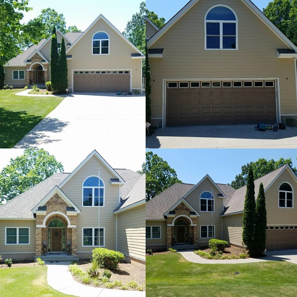 Example of a transitional home design design in Atlanta