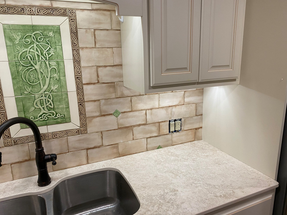 Custom Handmade Backsplash Tile Installation