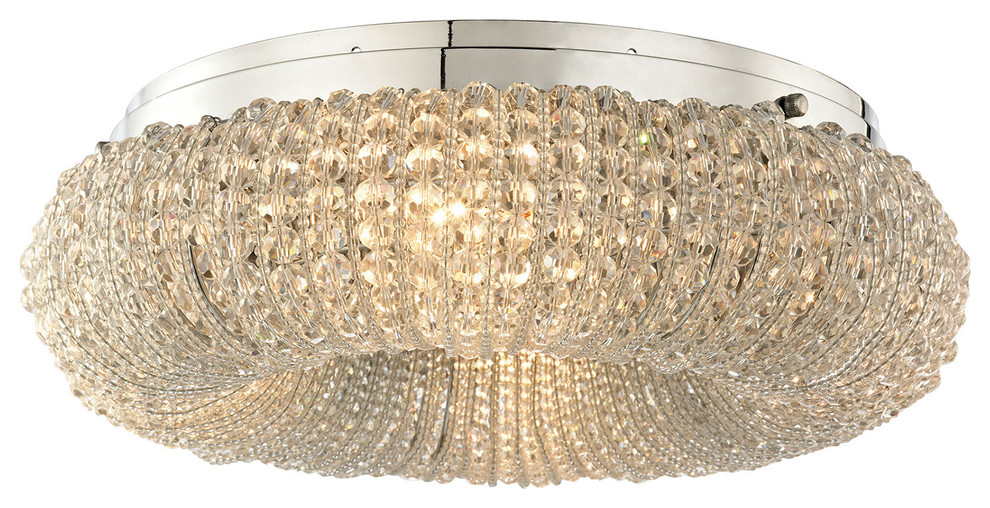 Crystal Ring 4 Light Semi Flush Polished Chrome Contemporary