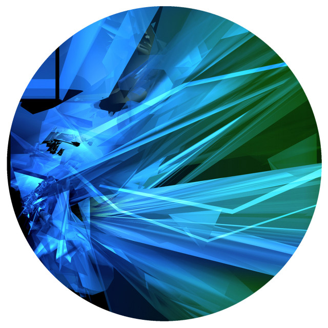 Blue Crystal Round Wall Art - Contemporary - Metal Wall Art - by Next