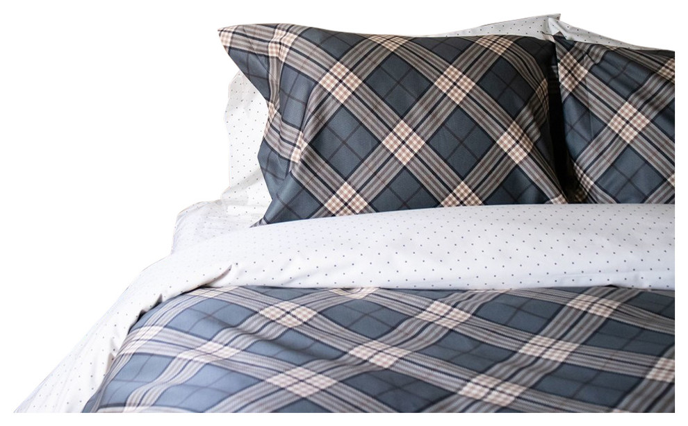 Tilted Plaid Matte Sateen Comforter Set Rustic Comforters And