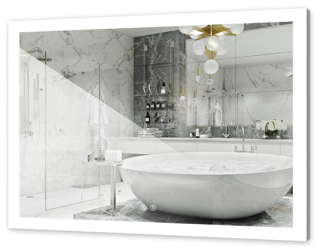 48 X36 Horizontal Wall Mounted Led Backlit Mirror Bathroom Light Makeup
