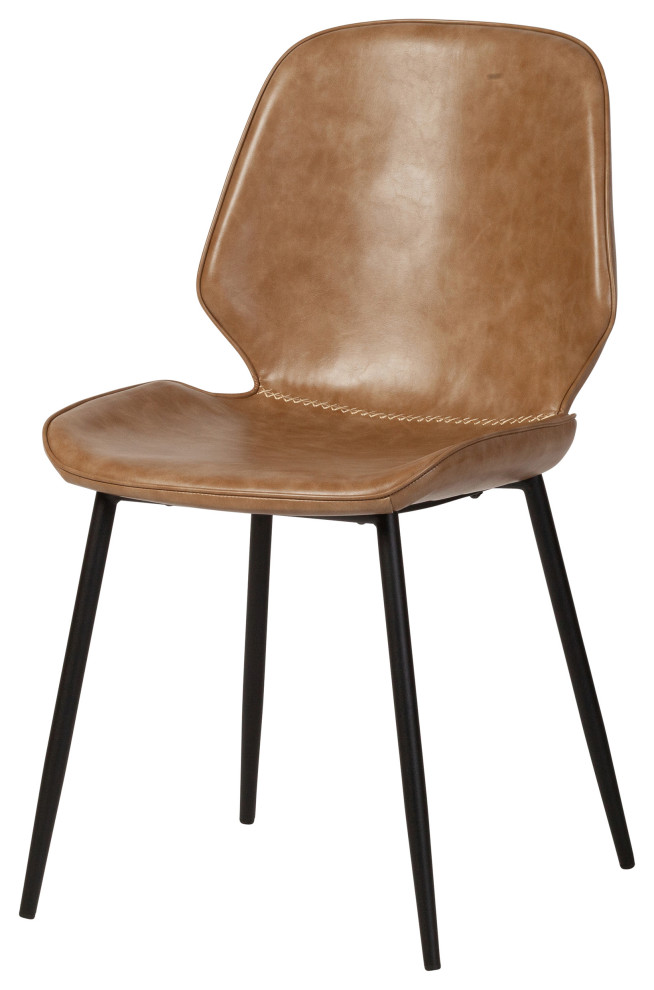 Cougar Distressed Beige Leather Dining Chair, Set of 2