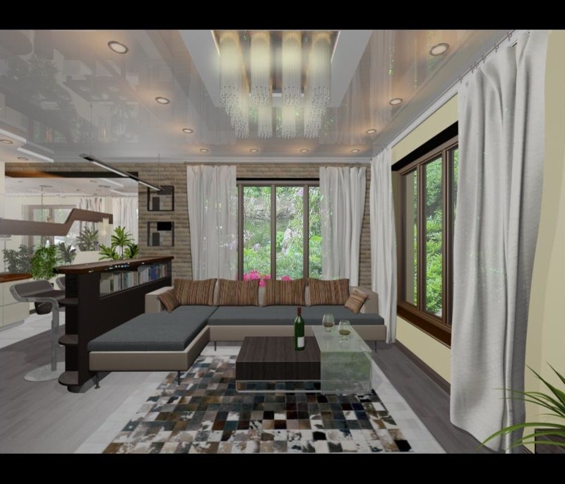 Кухня-столовая-гостиная в частном доме