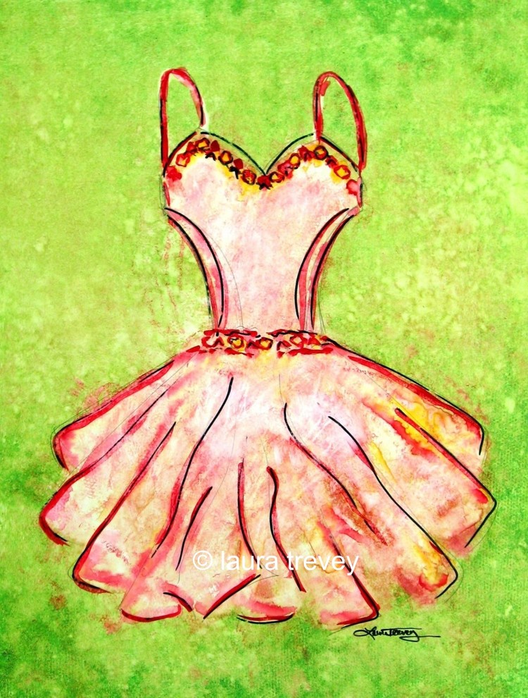 Dress in Watercolor ~ Green