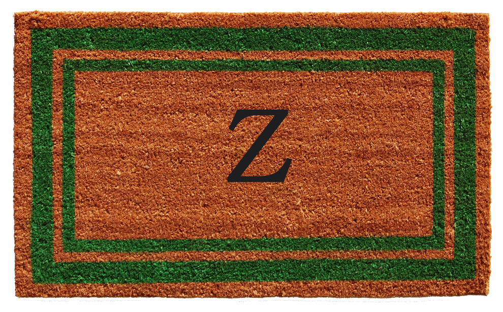 Green Border 24"x36" Monogram Doormat, Letter Z