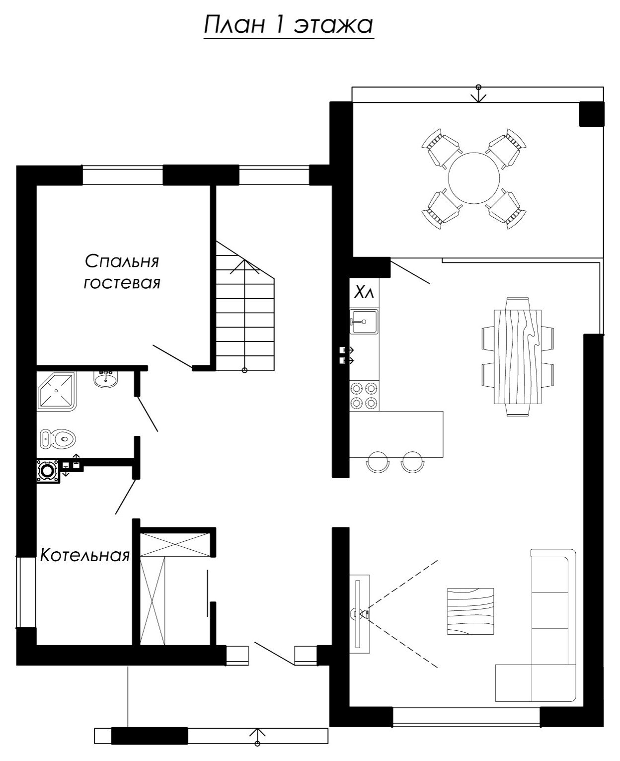 Проект дома в стиле модернизм / кубизм