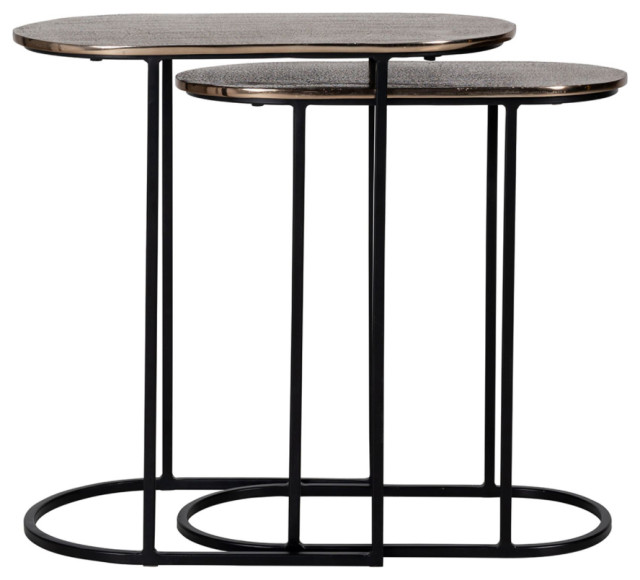 Oblong Nested End Tables (2) OROA Chandon Contemporary Coffee