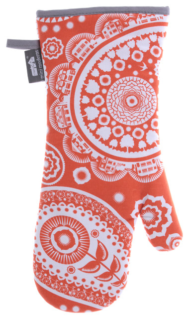 Paisley Orange "Gauntlet" Oven Mitt