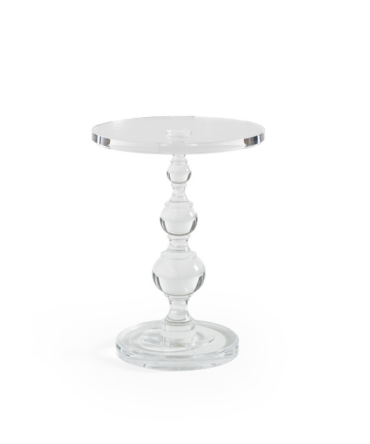 All Clearacrylic Pedestal Side Table Traditional Side Tables And End Tables by Caracole