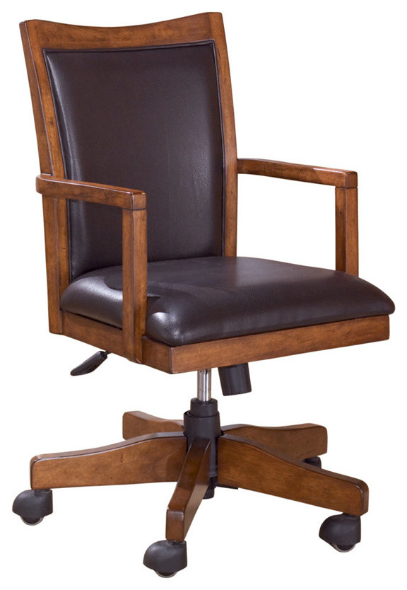 Ashley Home Office Swivel Desk Chair Cross Island Medium Brown Transitional Office Chairs By The Classy Home