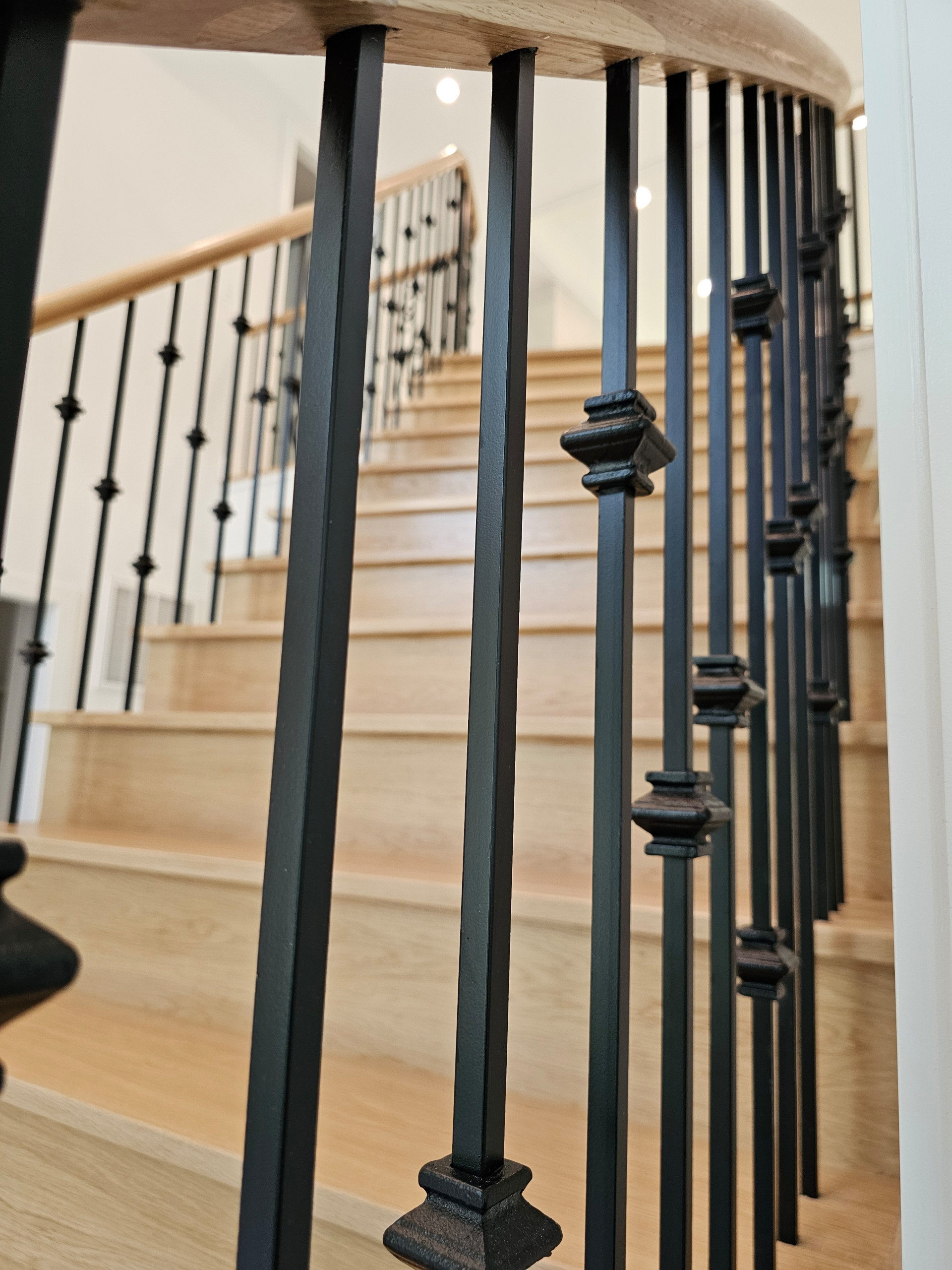 120_Luxurious White Oak Stair with Iron Balusters, Great Falls, 22066