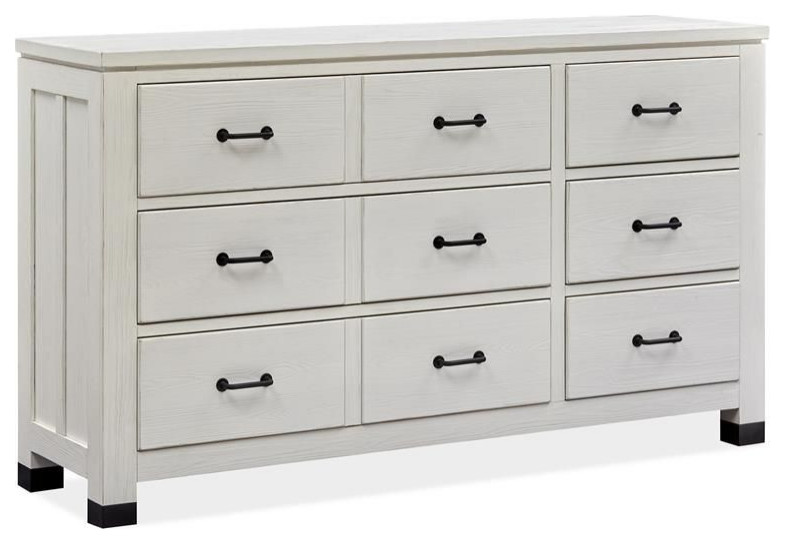 Magnussen Harper Springs Drawer Dresser in Silo White Farmhouse