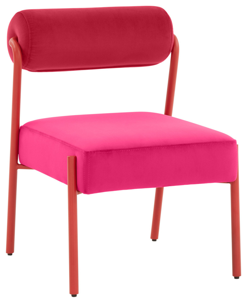 Jolene Hot Pink Velvet Dining Chair, Set of 2 Midcentury Dining