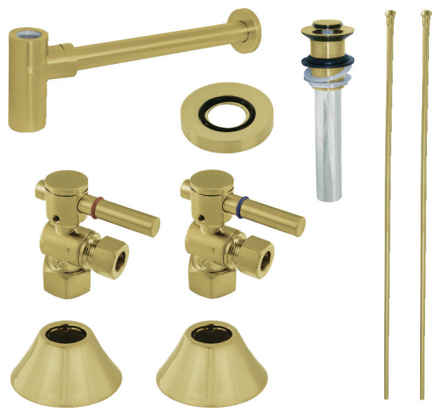 CC43107DLVKB30 Modern Plumbing Sink Trim Kit With Bottle Trap, Brushed Brass Contemporary