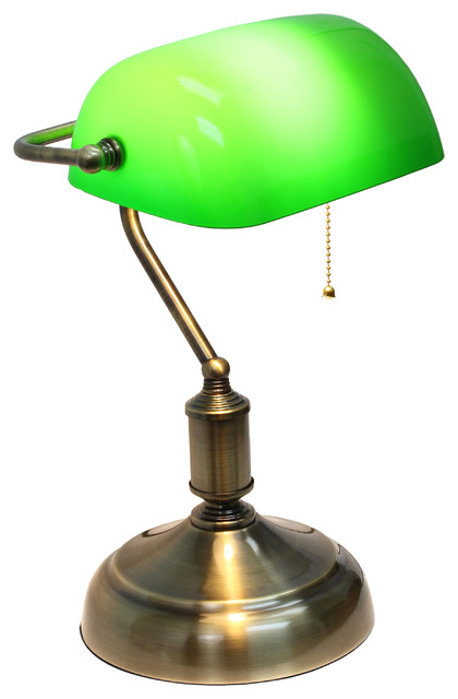 Simple Designs Executive Banker S Desk Lamp Gl Shade Green Antique Nickel Simple Designs Executive Banker S Desk Lamp Gl Shade Green Antique Nickel