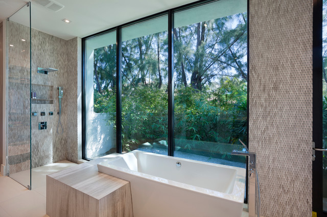 Reinterpreted Mid-Century contemporary-bathroom
