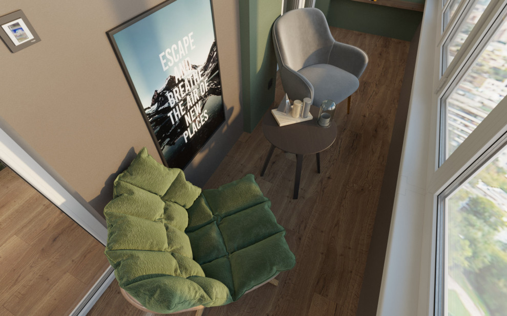 Кухня гостинная с балконом