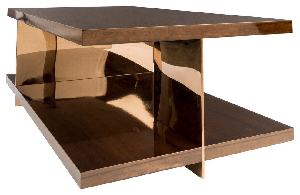 Bronze Stainless Steel Coffee Table, Statements By J Pia Chrome Coffee Table