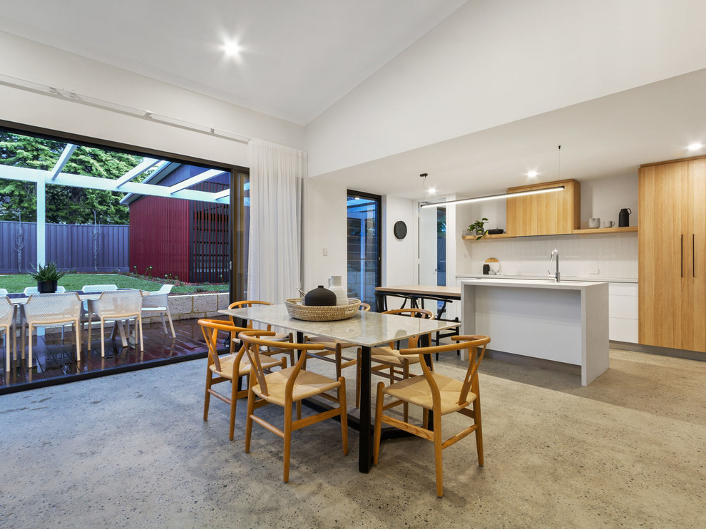 Design ideas for a large contemporary dining room in Perth.