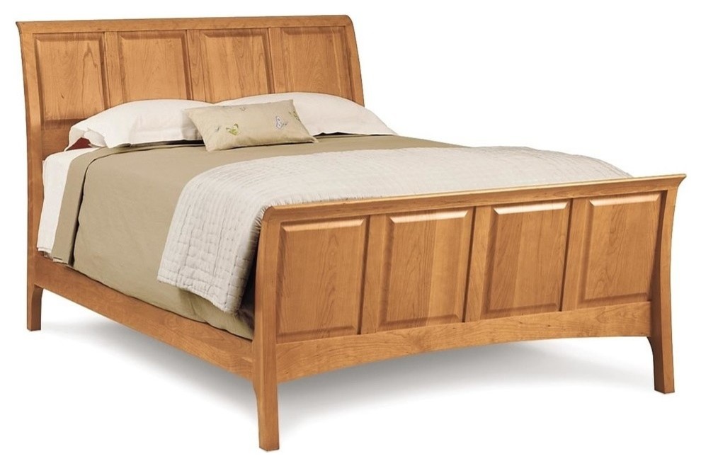 Copeland Sarah 51In Sleigh Bed With High Footboard, Smoke Cherry, Queen