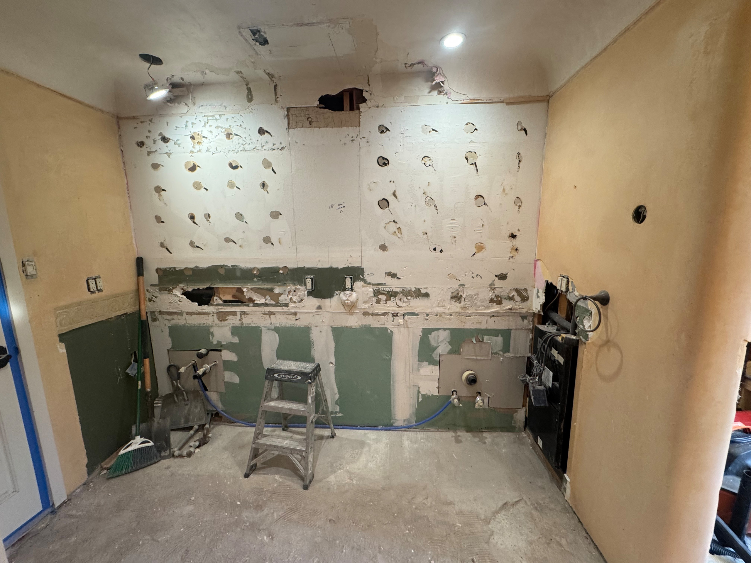 Bathroom renovation after initial demolition