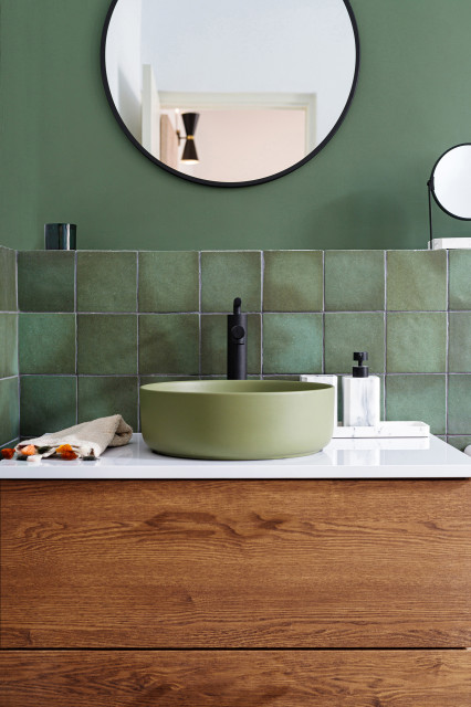 Rellotge mid-century-badezimmer