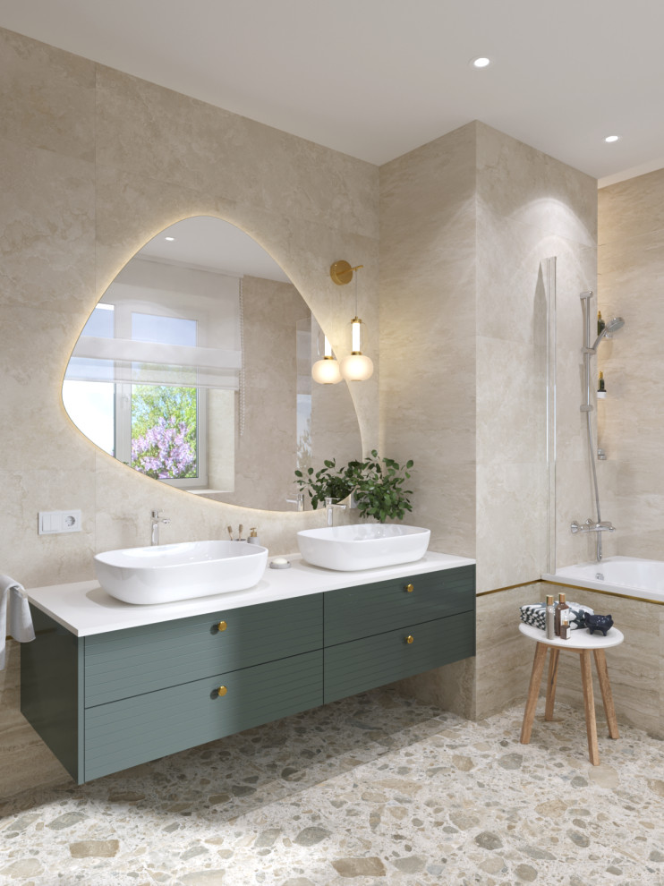 Интерьер ванной комнаты в частном доме