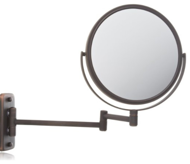 Jerdon JP7506BZ 8-Inch Two-Sided Swivel Wall Mount Mirror with 5x